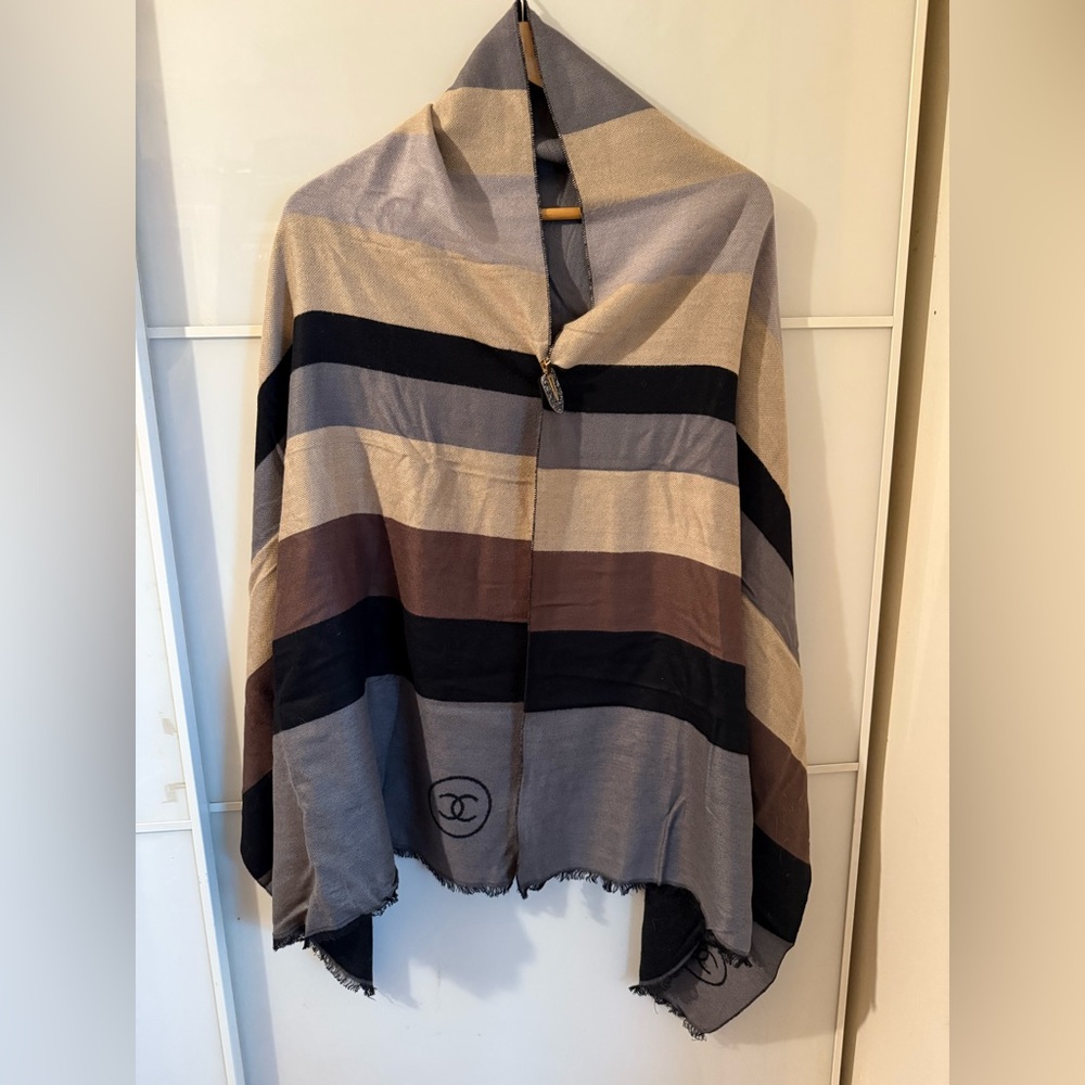 100% Silk Striped Women's Shawl / Scarf